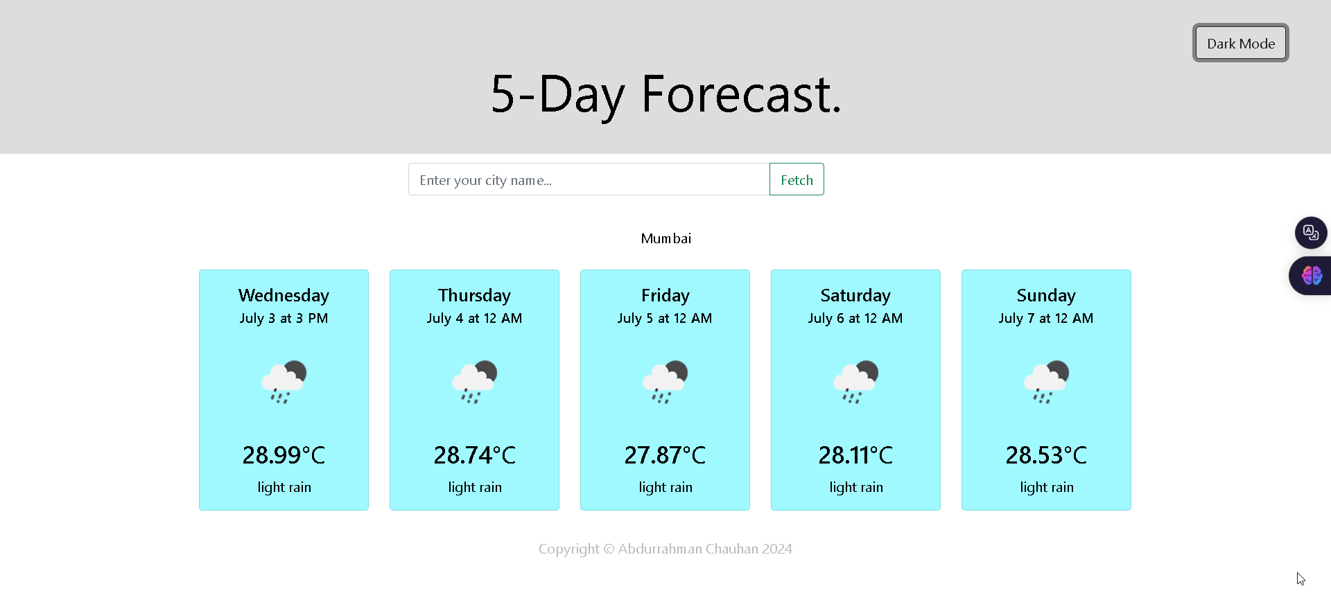Weather Forecast